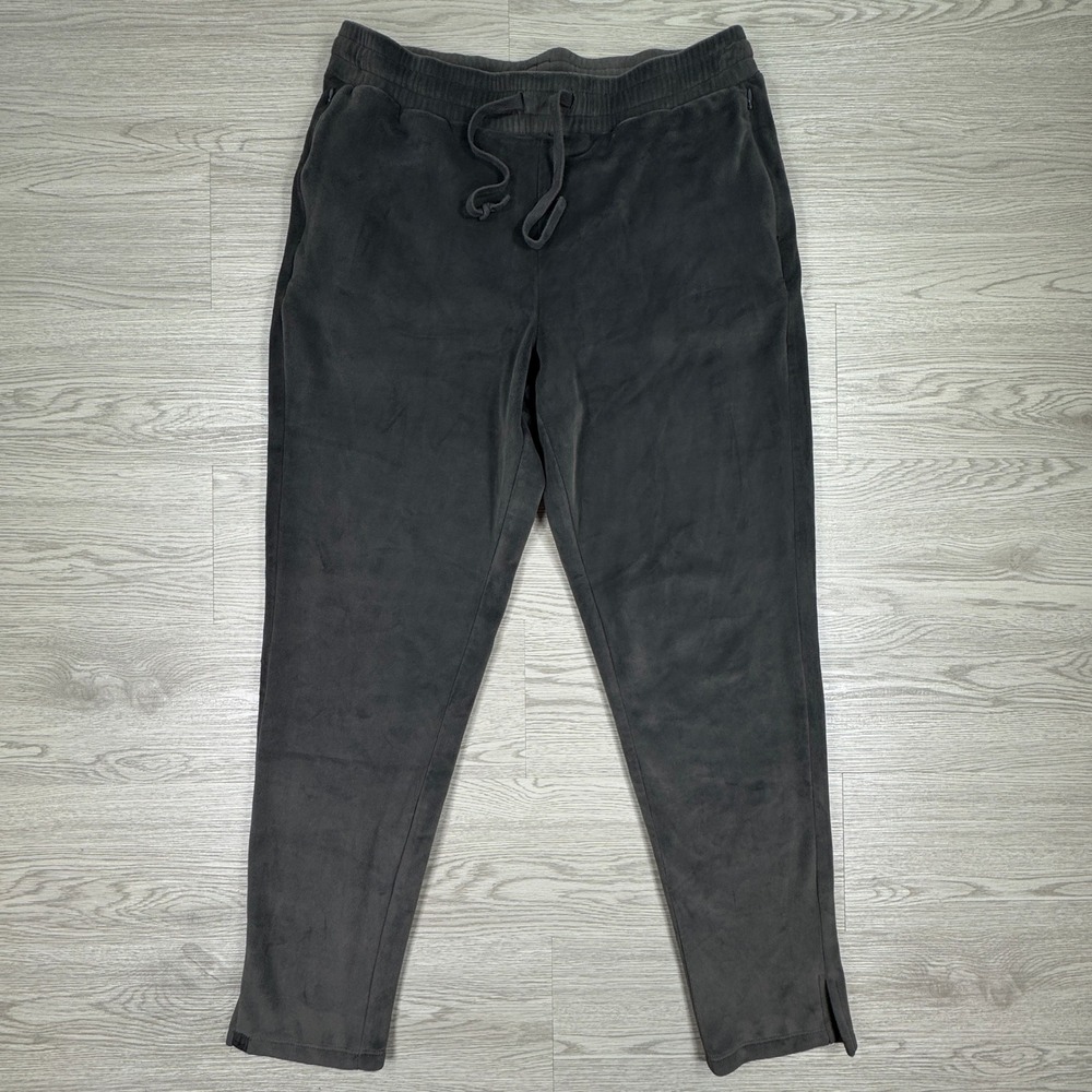 Barefoot Dreams Women's Pants LuxeChic Knit Gray Med Drawstring Elastic Waist
